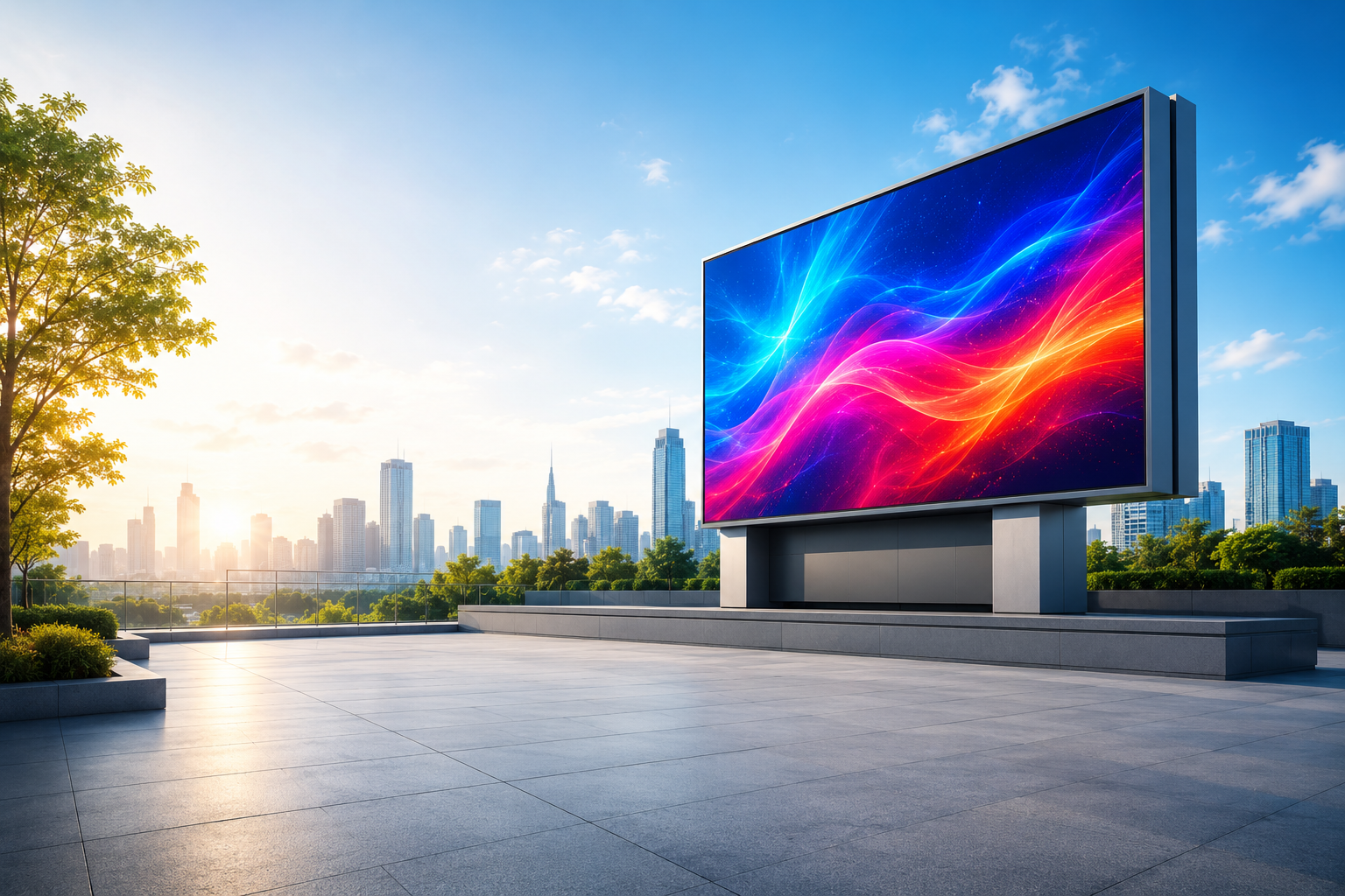 Màn hình LED ngoài trời quy mô lớn do ATNEXUS thi công trên sân thượng